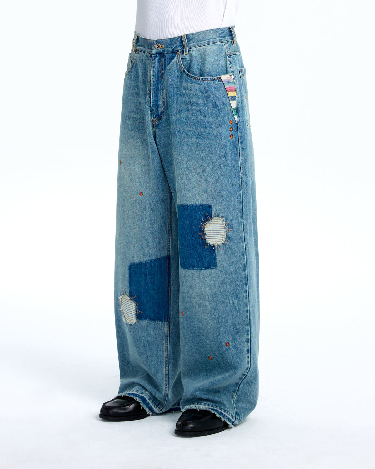 Mohair denim pants