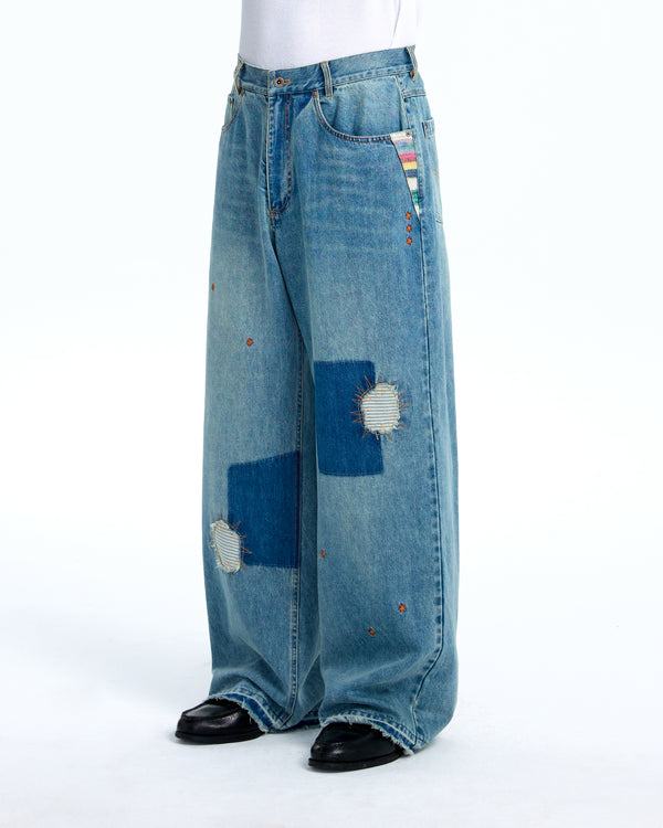 Mohair denim pants