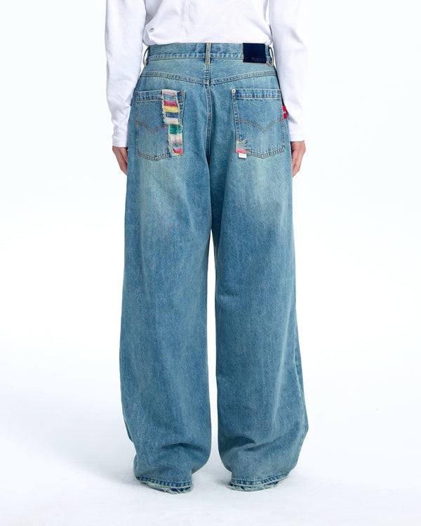 Mohair denim pants