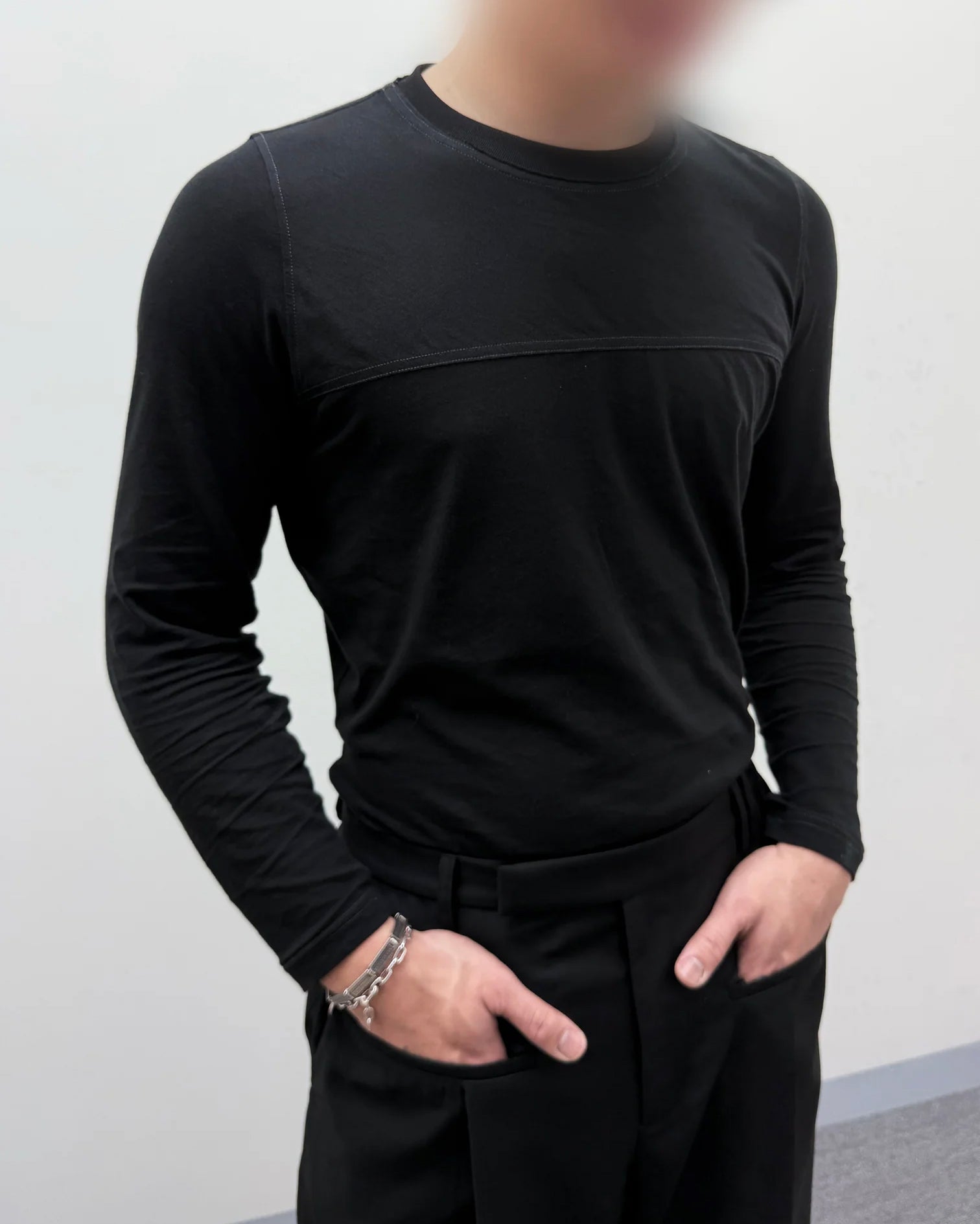1ds CURSIVE LOGO SKINNY LS TEE