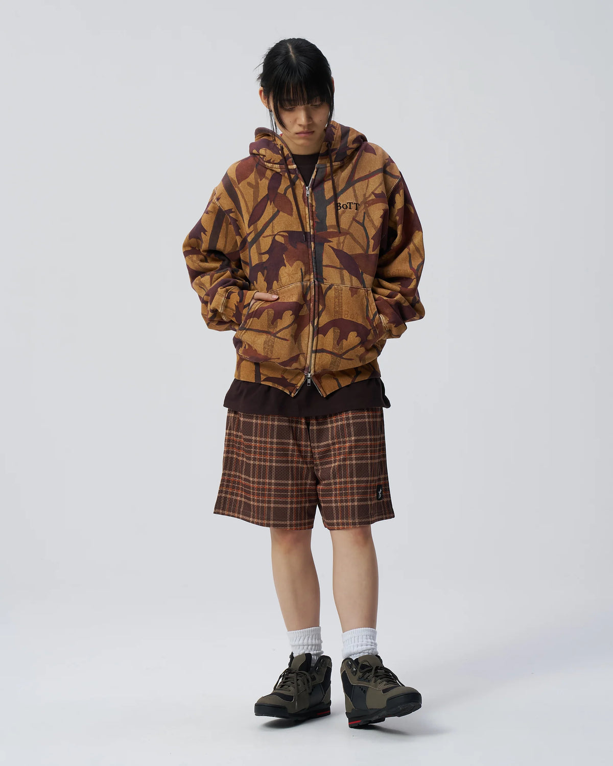 Washed Tree Camo Zip Hoodie
