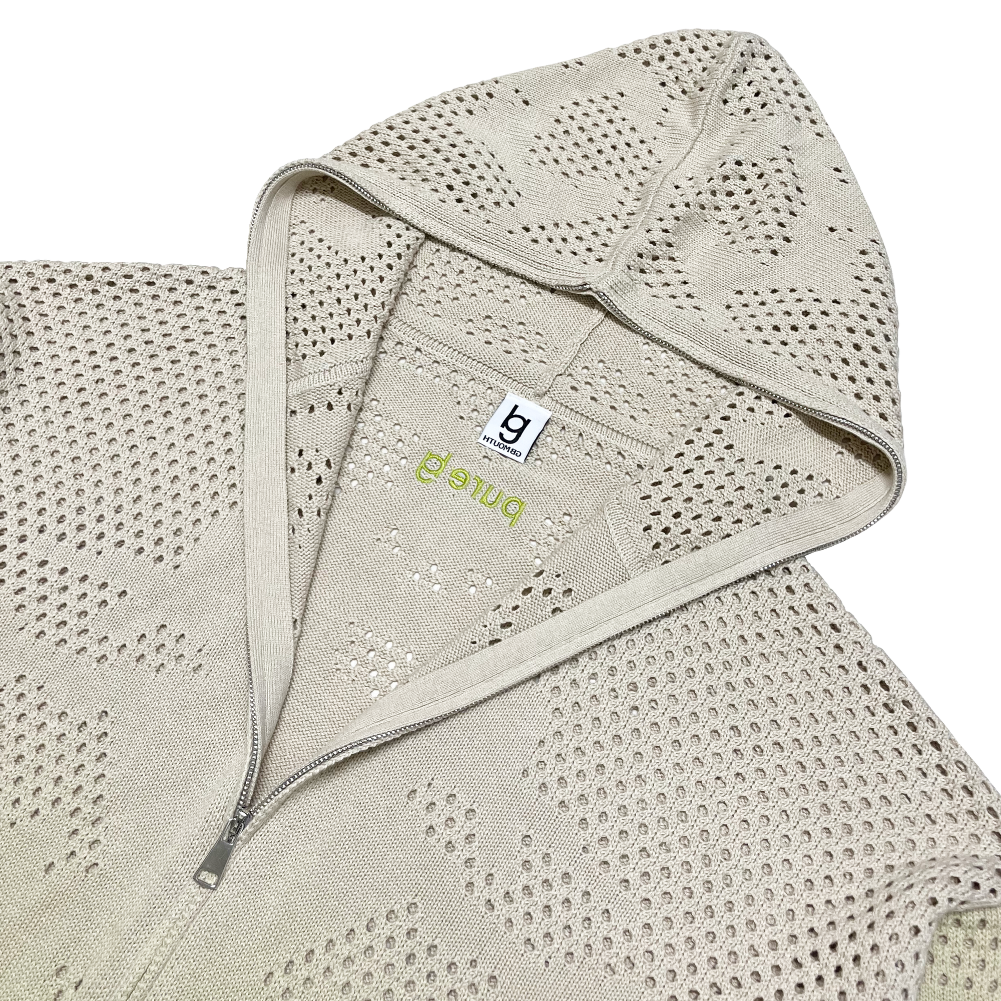 Pure GB Mouth "蘚" Moss Mesh Hoodie