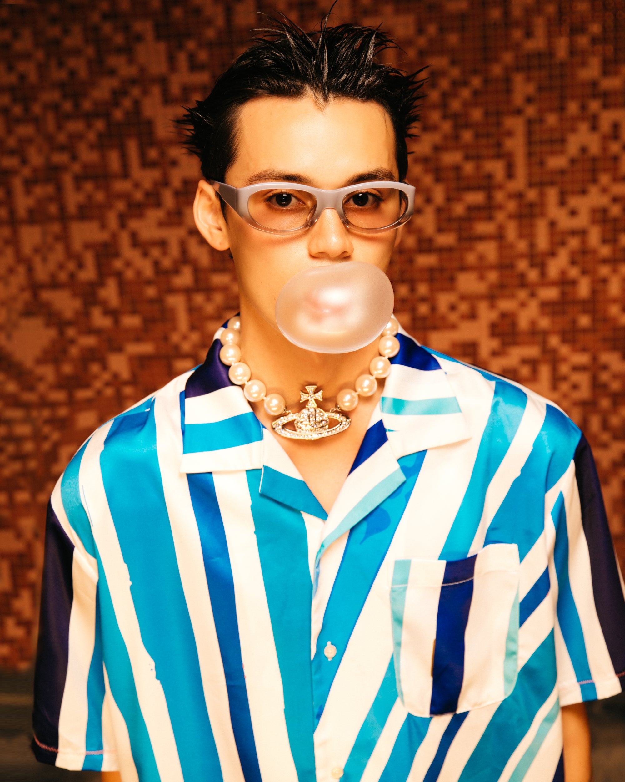 WTNC x Plateau Studio wave stripe shirt