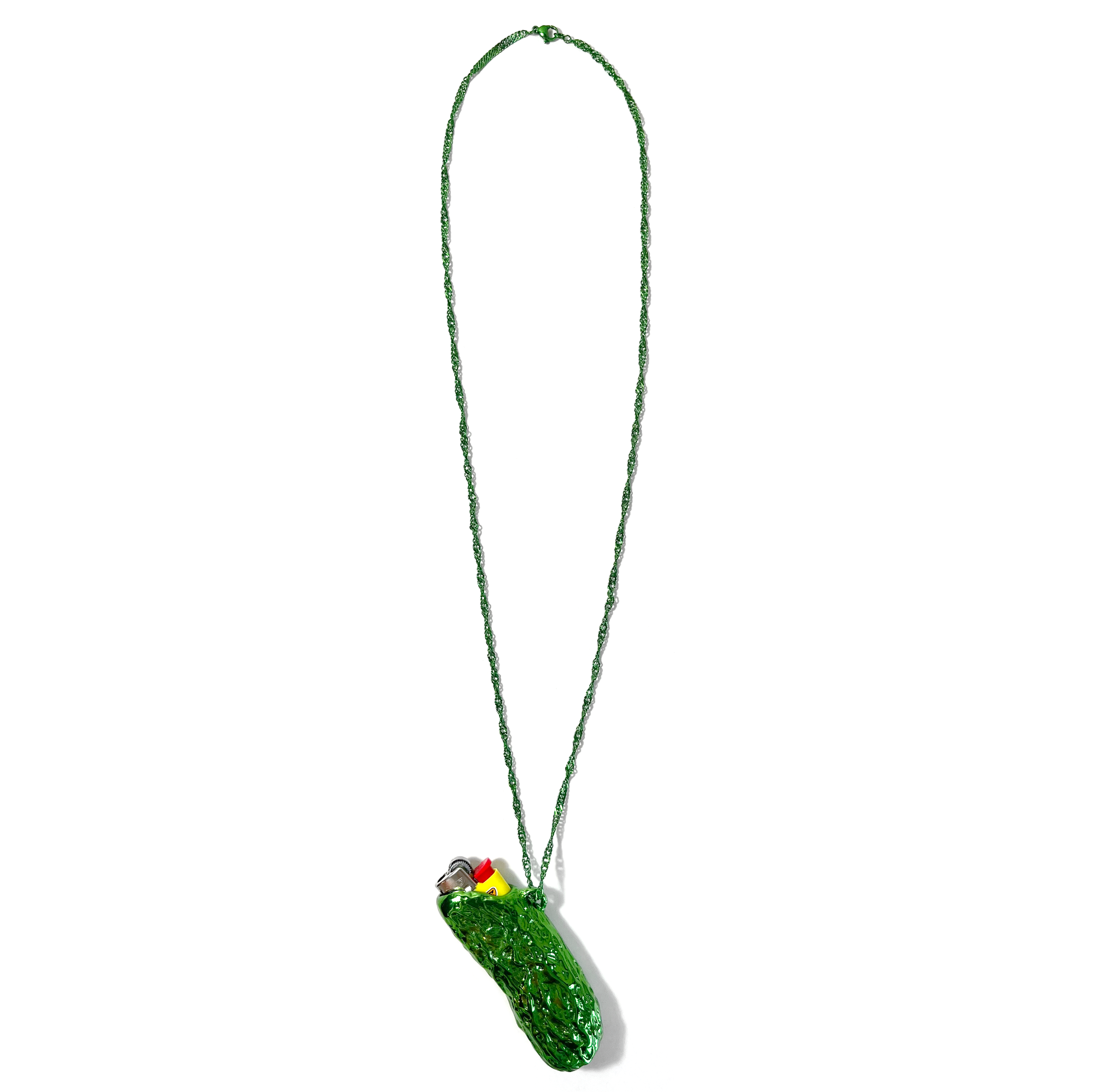 Green Metal Lighter Case Necklace 1700℃