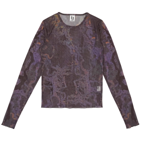 ”霞" Second-Skin Long Sleeve Mesh Top