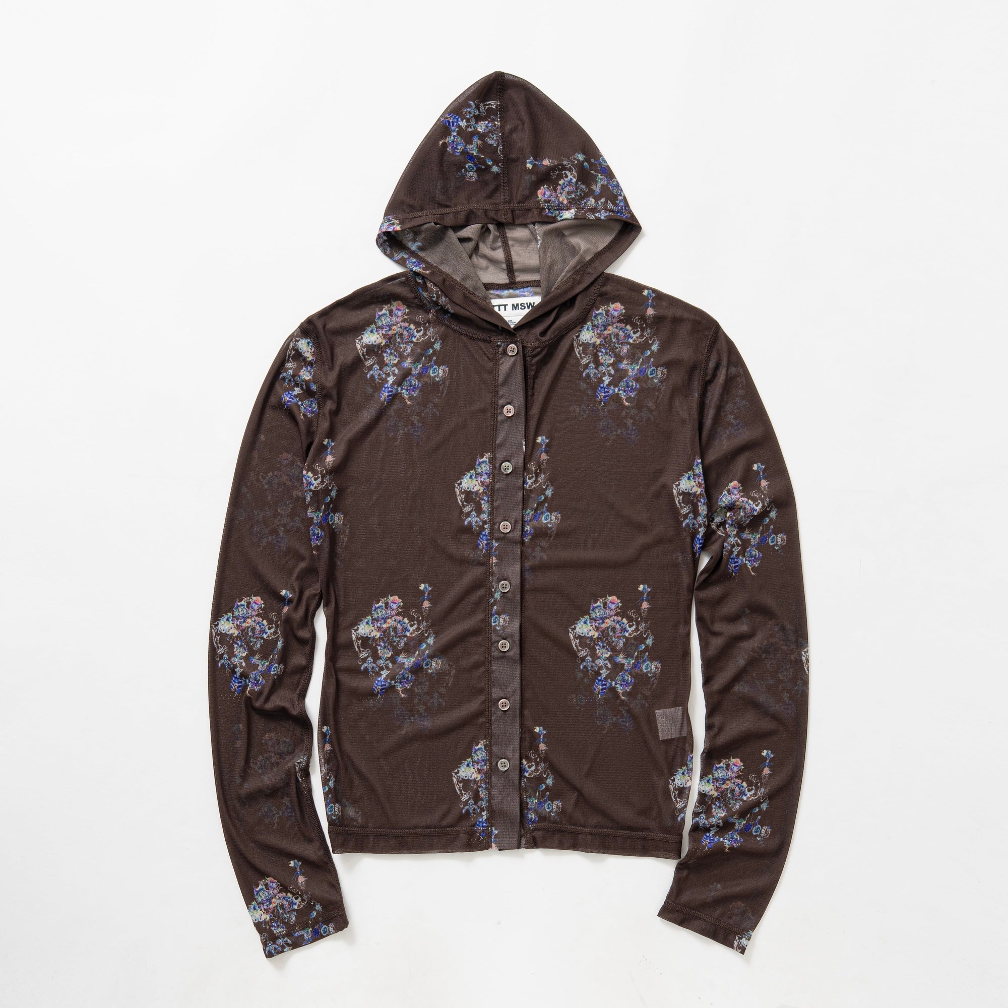 See-through hooded cut and sew