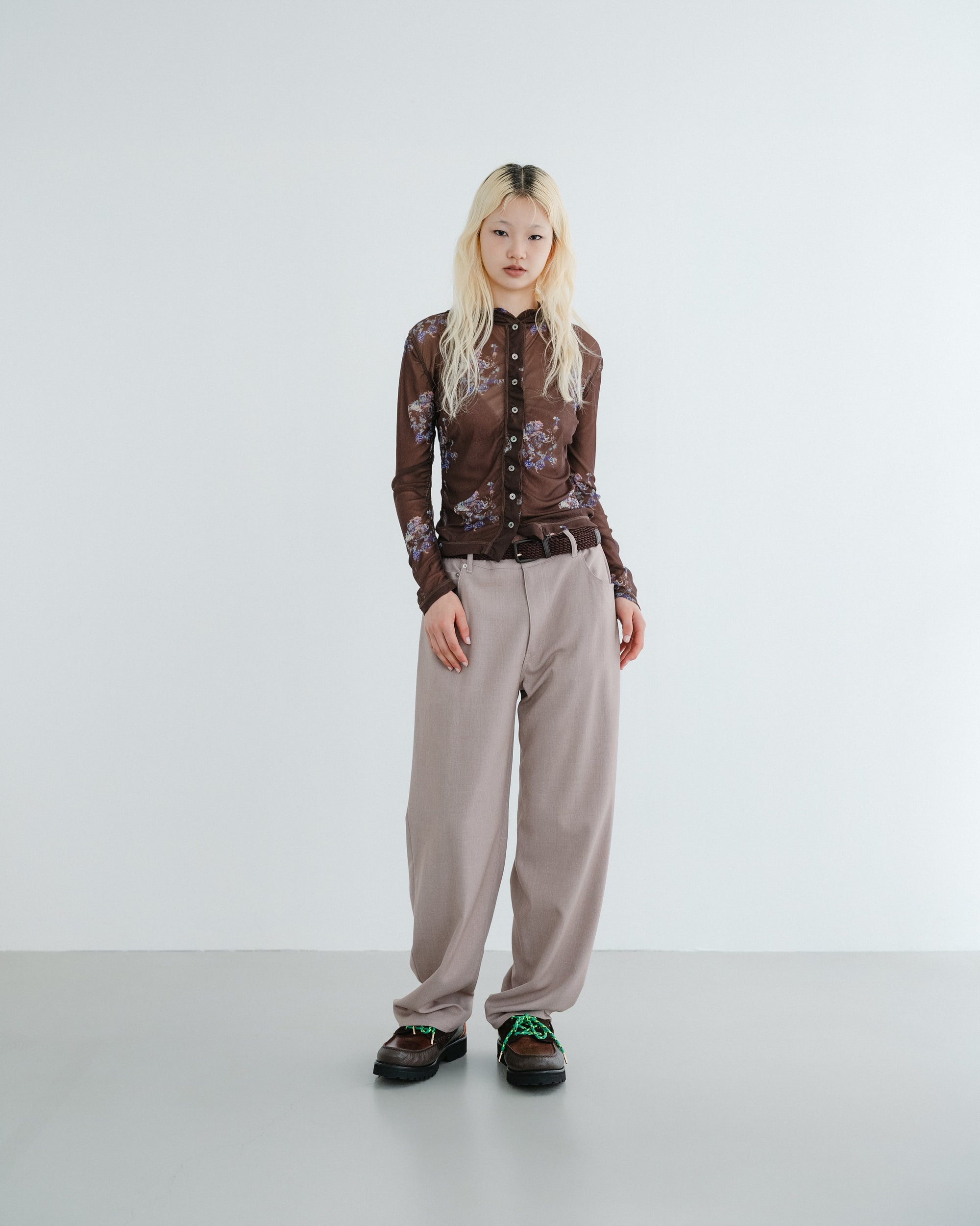 See-through hooded cut and sew