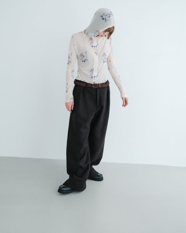 See-through hooded cut and sew