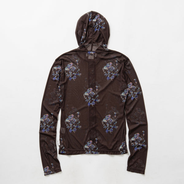 See-through hooded cut and sew