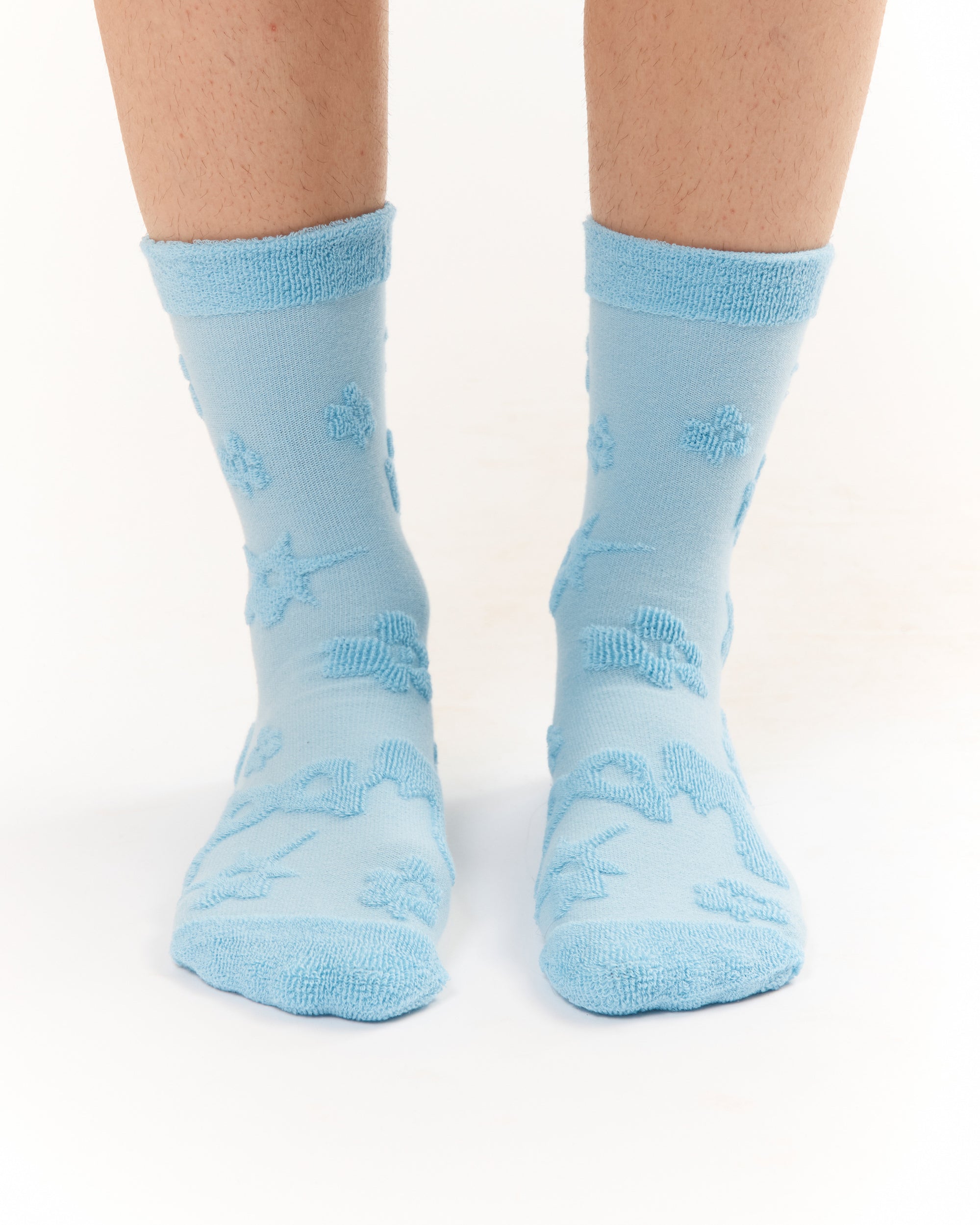 TEXTURE GESTURES SOCKS - BABY BLUE
