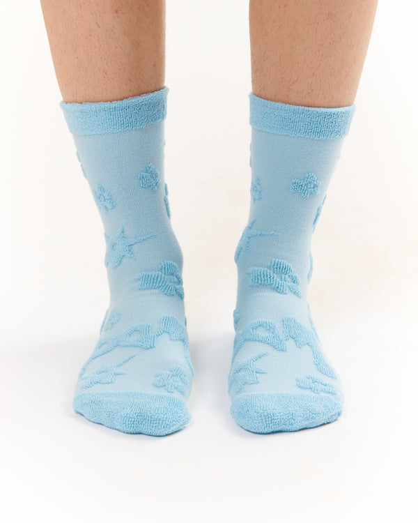 TEXTURE GESTURES SOCKS - BABY BLUE