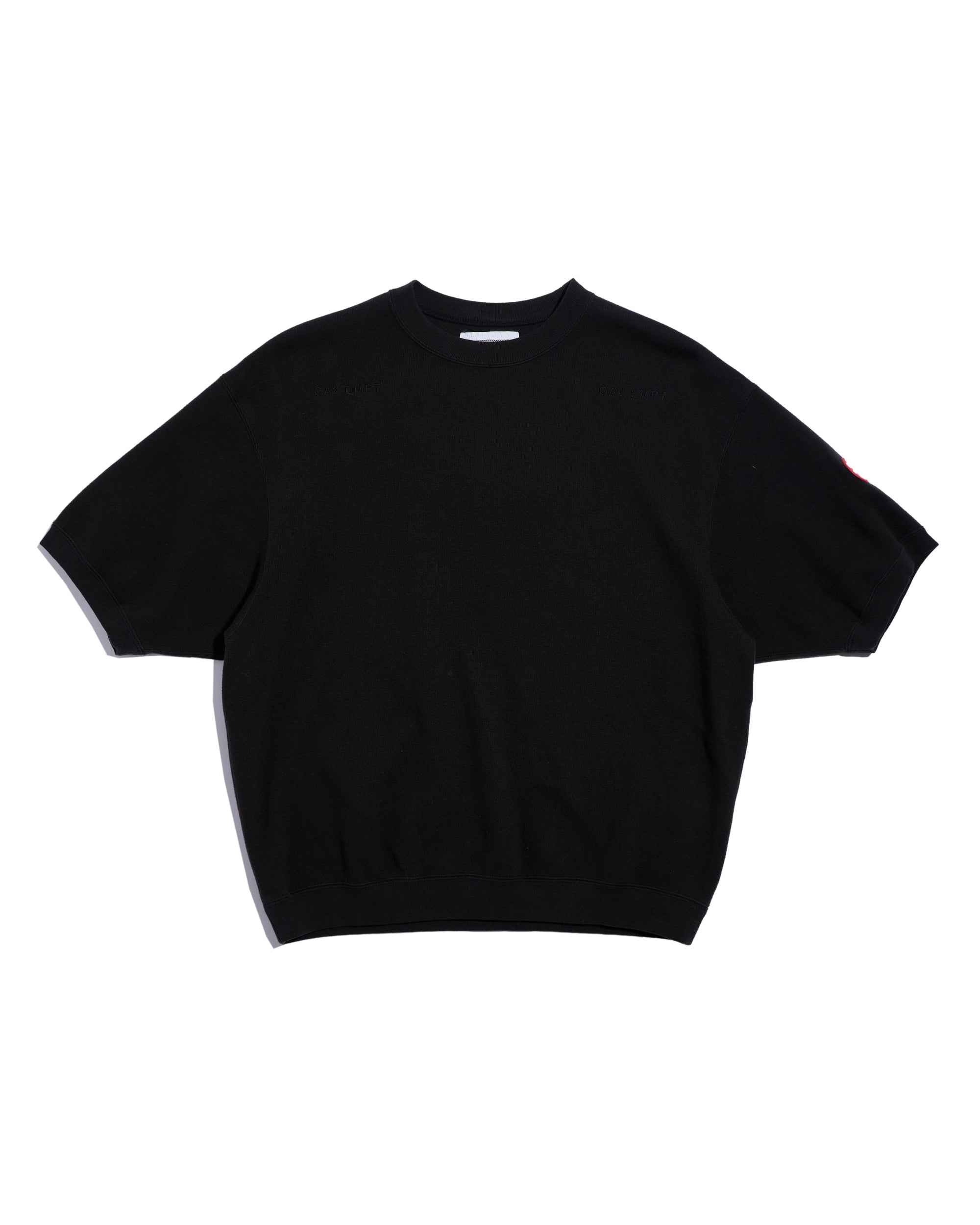 DBL KNIT SHORT SLEEVE CREW NECK BLACK