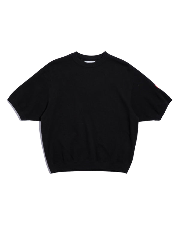 DBL KNIT SHORT SLEEVE CREW NECK BLACK