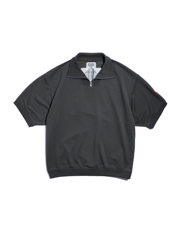 PE JERSEY SHORT SLEEVE HALF ZIP CHARCOAL