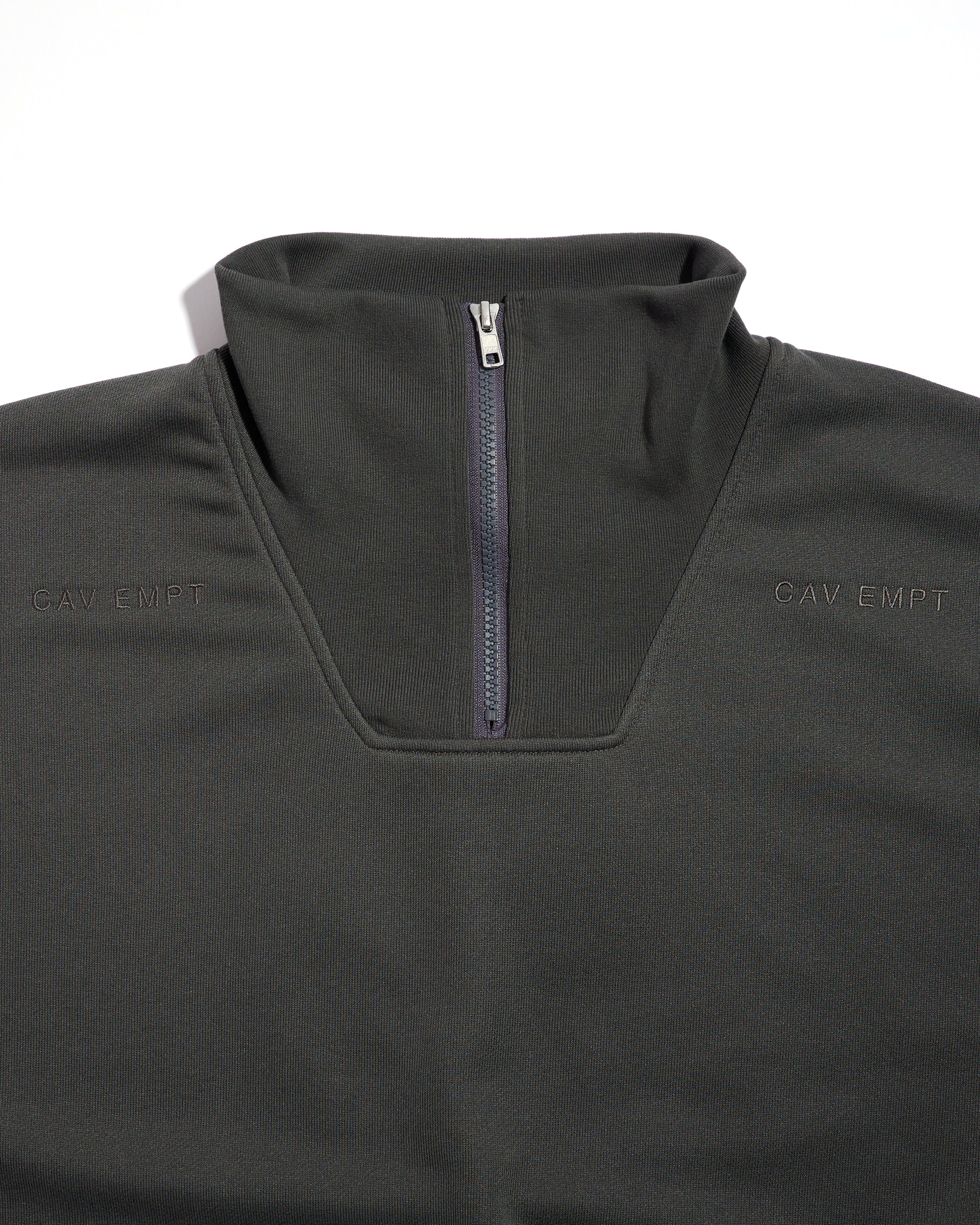 PE JERSEY SHORT SLEEVE HALF ZIP CHARCOAL