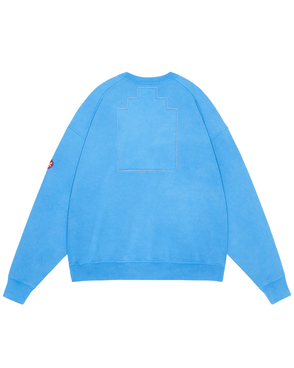 OVERDYE PANEL SHOULDER CREW NECK BLUE