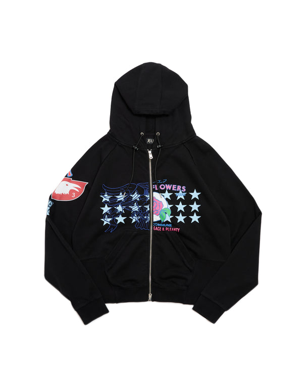 Printed Zip up Hoodie