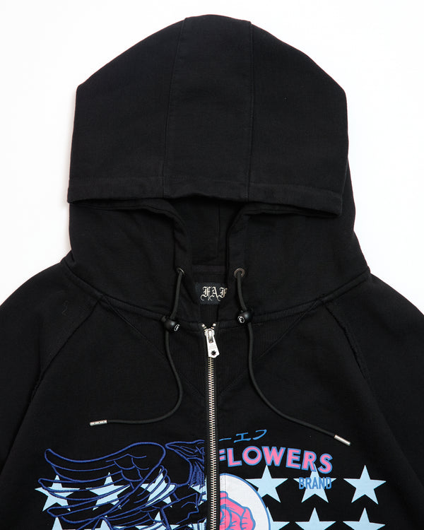 Printed Zip up Hoodie