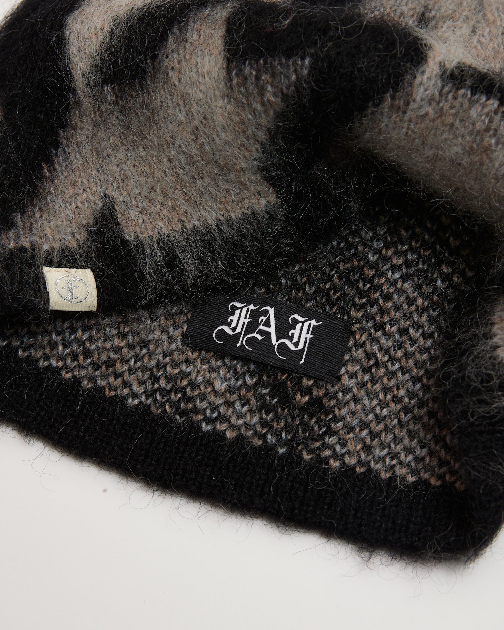 Houndstooth Mohair Beanie