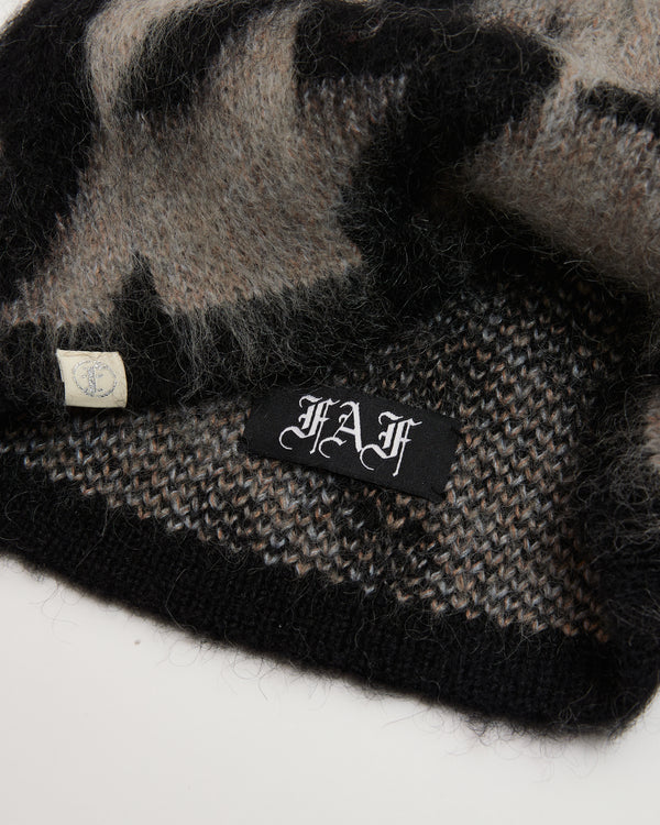 Houndstooth Mohair Beanie