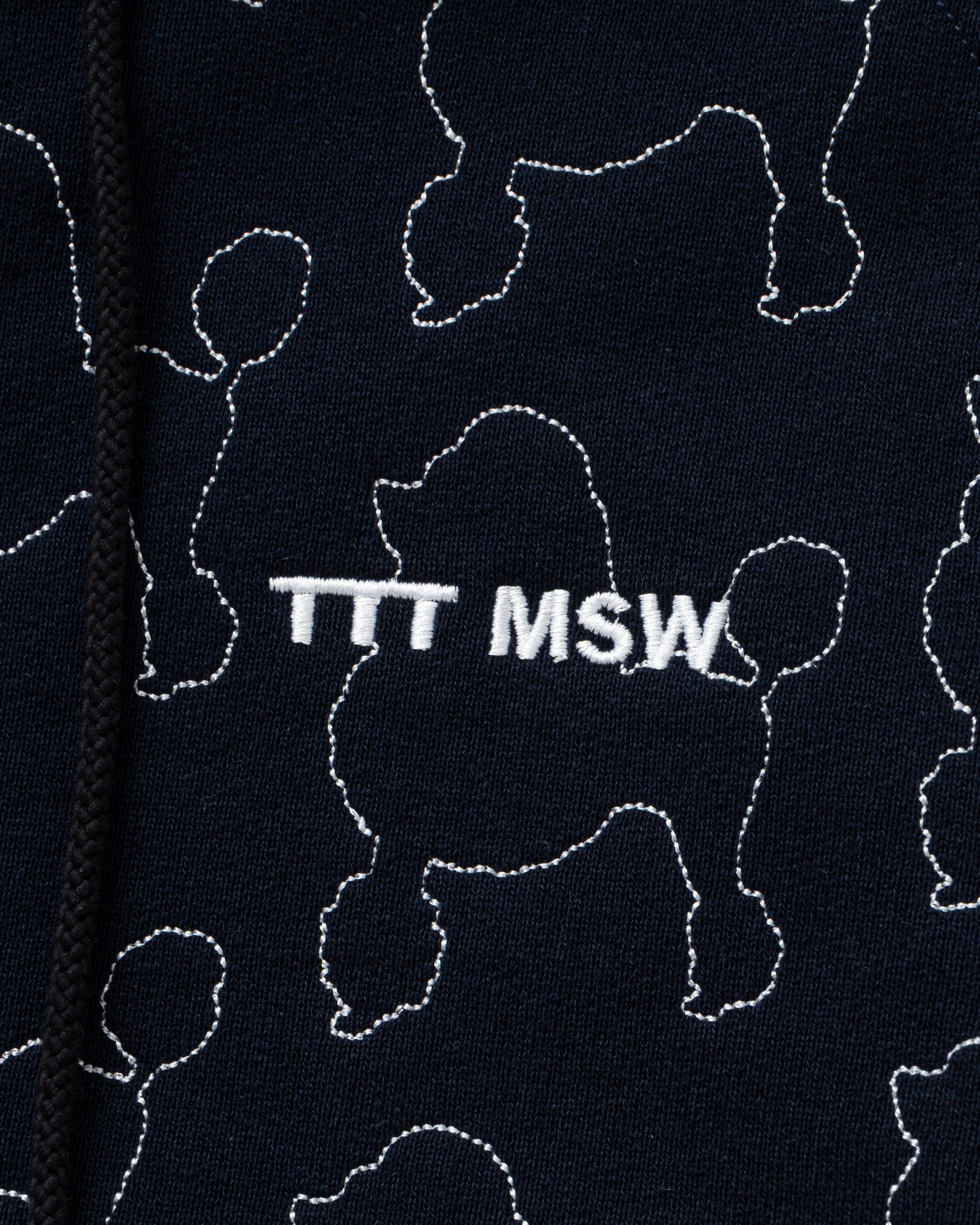 Dog embroidery zip up hoodie