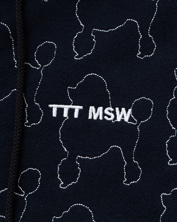 Dog embroidery zip up hoodie