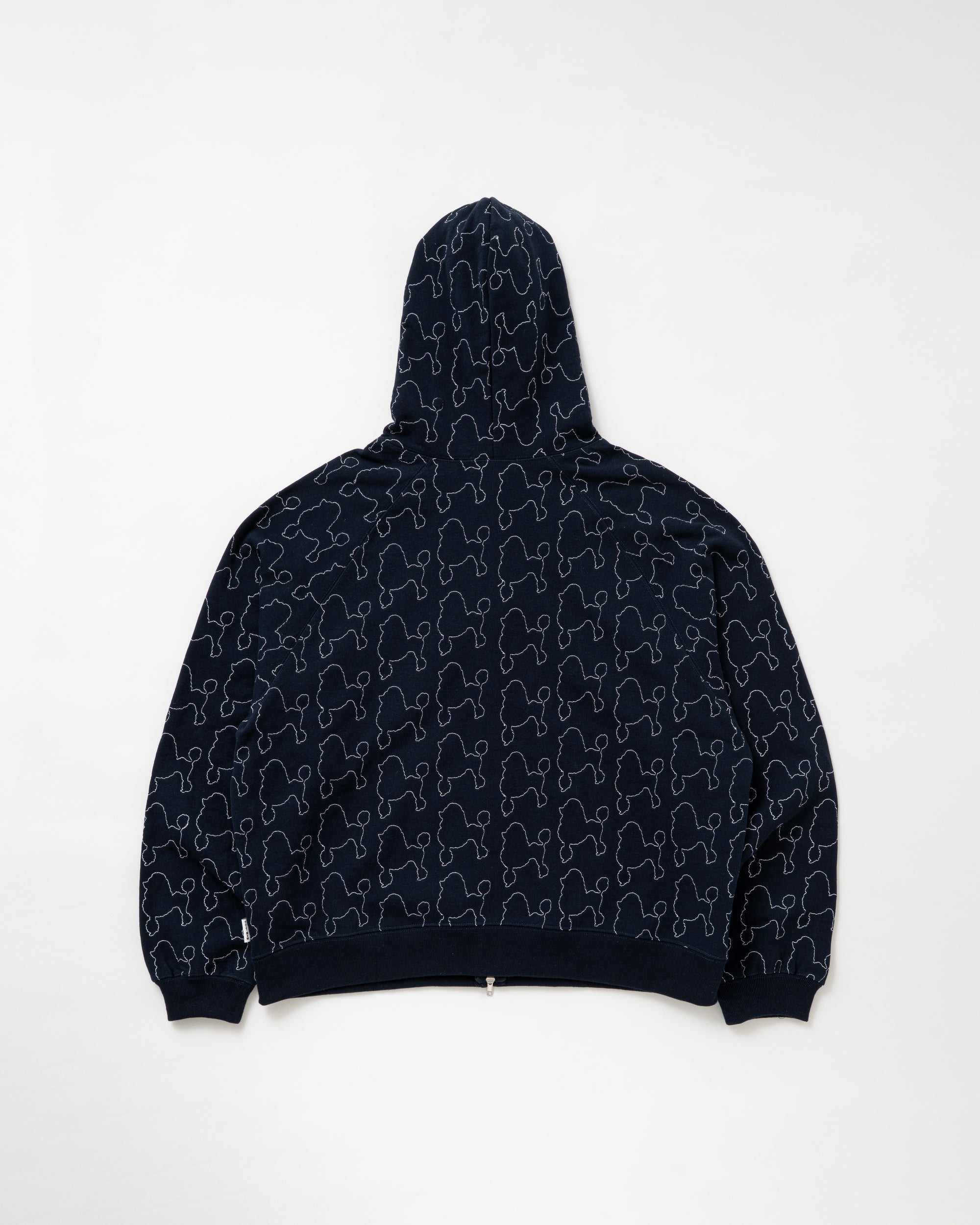 Dog embroidery zip up hoodie