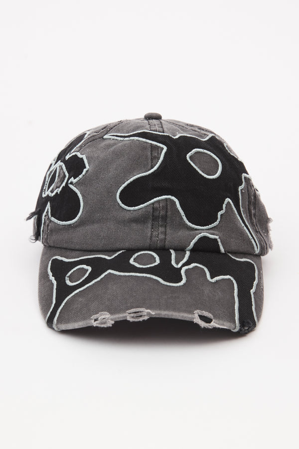 LOCKE DENIM APPLIQUE BASEBALL CAP