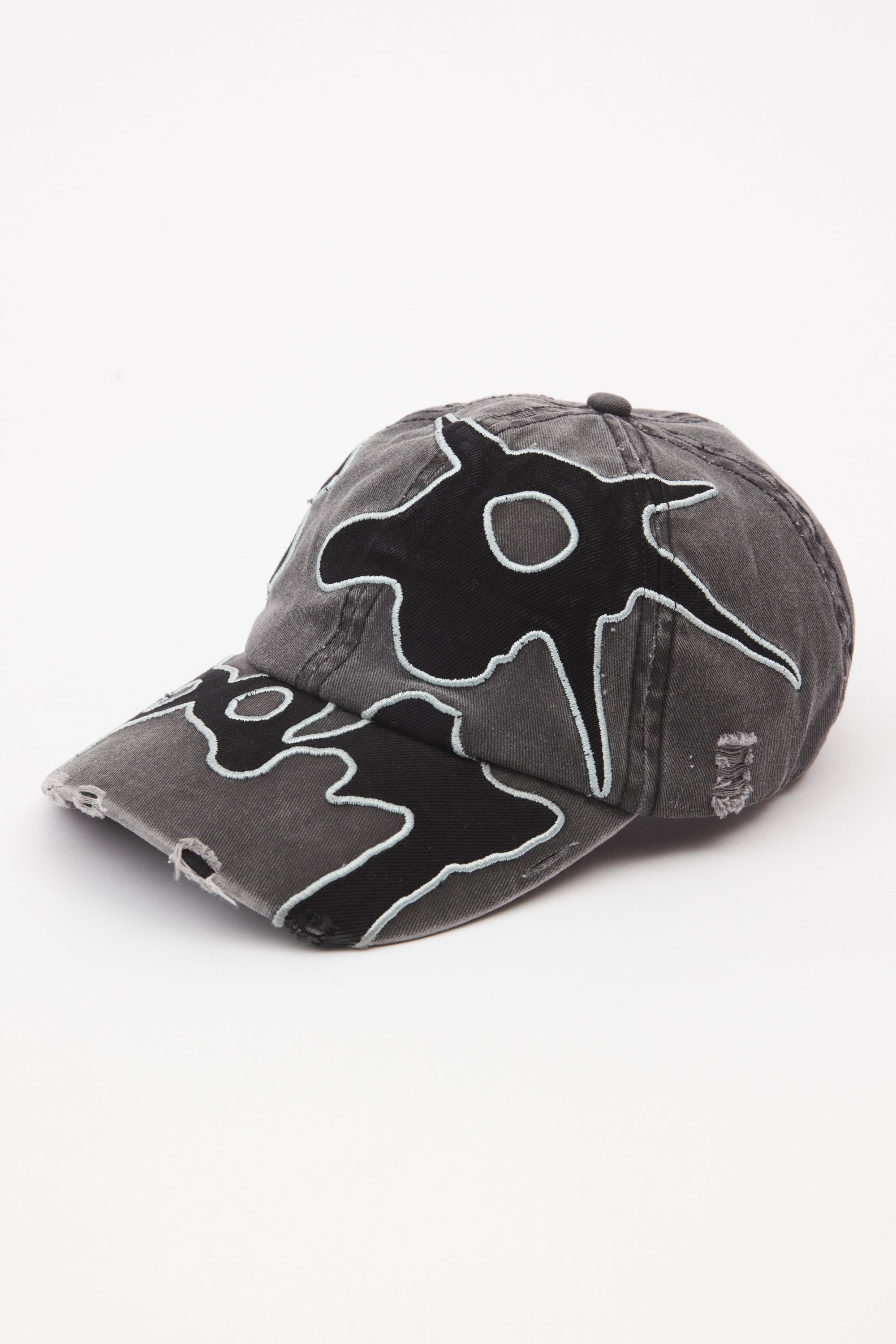 LOCKE DENIM APPLIQUE BASEBALL CAP