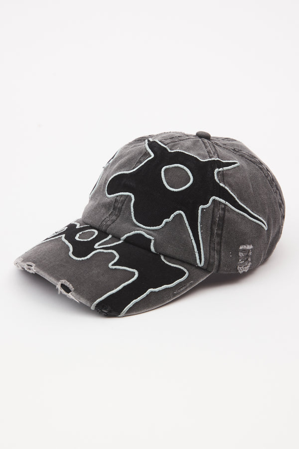 LOCKE DENIM APPLIQUE BASEBALL CAP