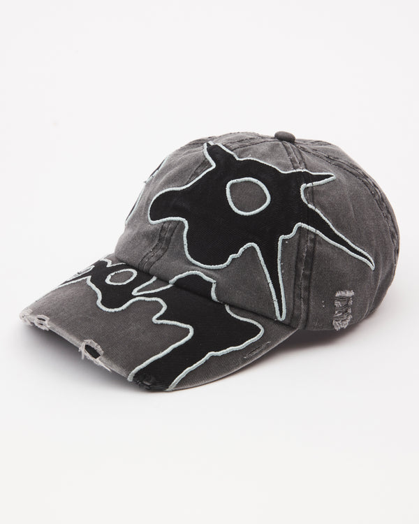 LOCKE DENIM APPLIQUE BASEBALL CAP