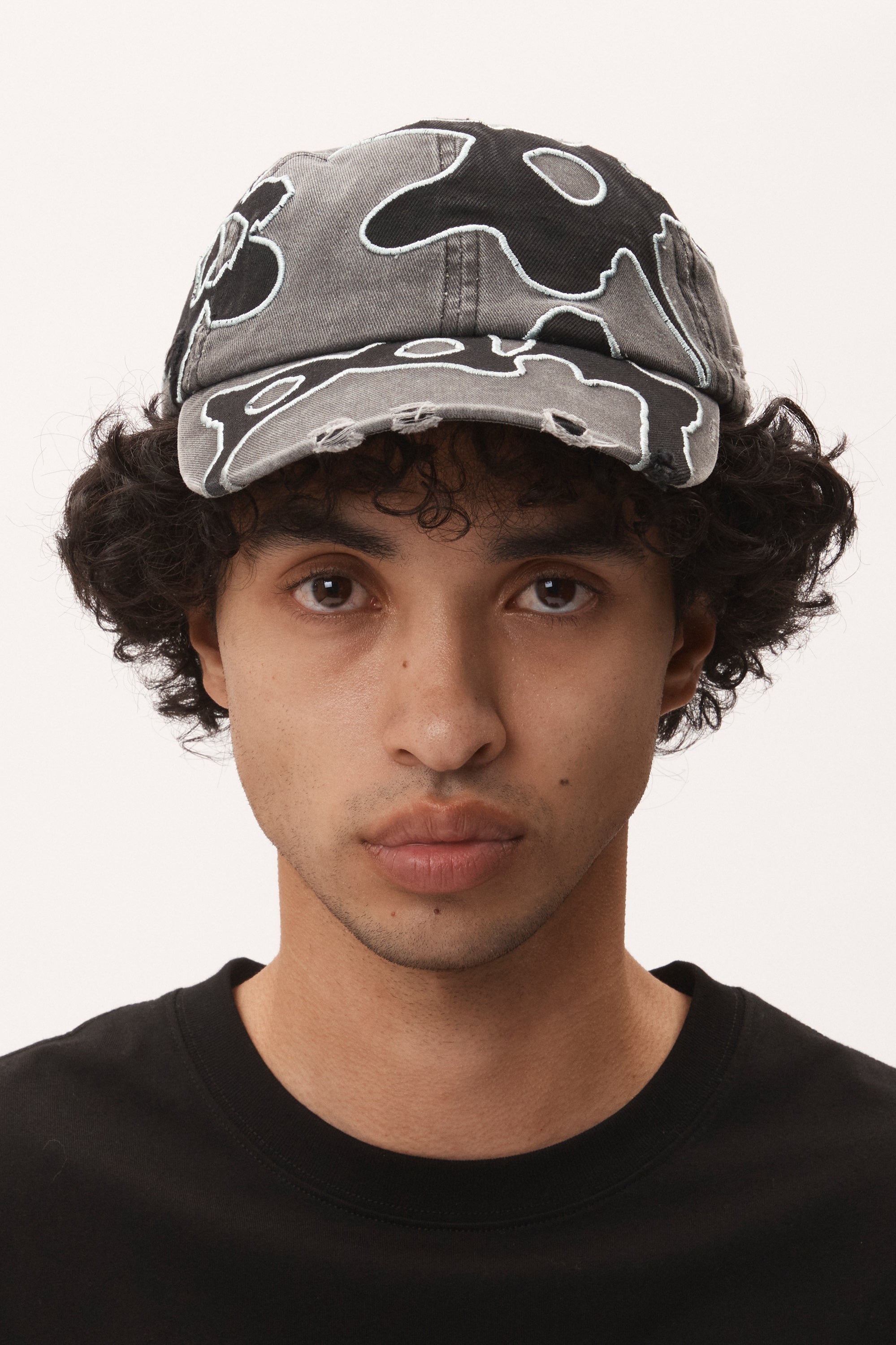 LOCKE DENIM APPLIQUE BASEBALL CAP