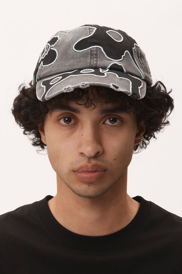 LOCKE DENIM APPLIQUE BASEBALL CAP