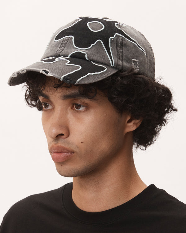 LOCKE DENIM APPLIQUE BASEBALL CAP