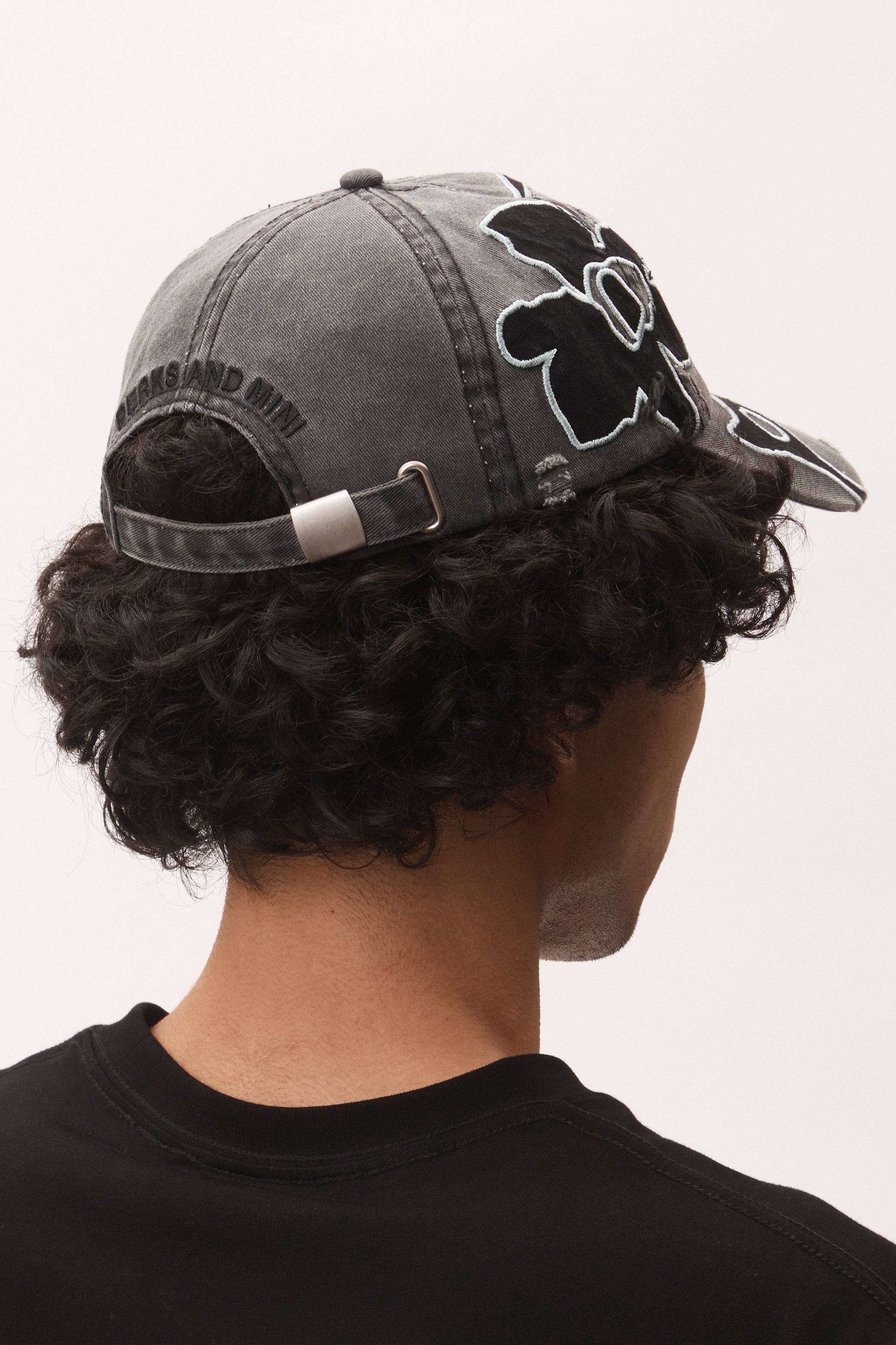 LOCKE DENIM APPLIQUE BASEBALL CAP