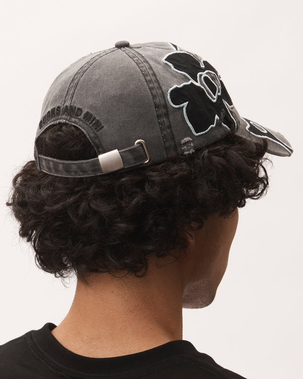 LOCKE DENIM APPLIQUE BASEBALL CAP
