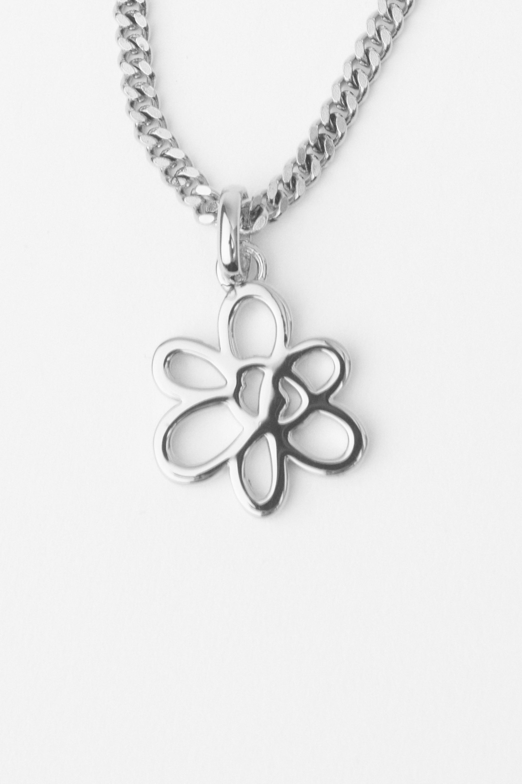 OUTLINE GESTURES NECKLACE - SILVER CPL
