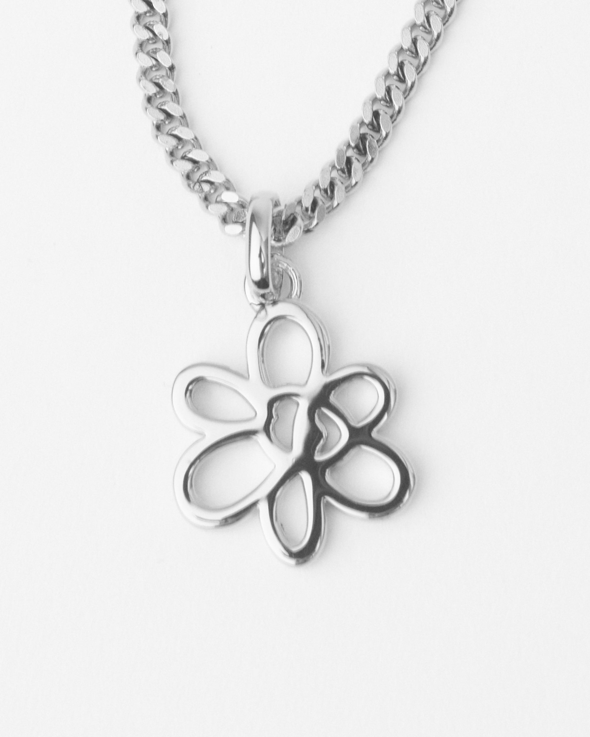 OUTLINE GESTURES NECKLACE - SILVER CPL