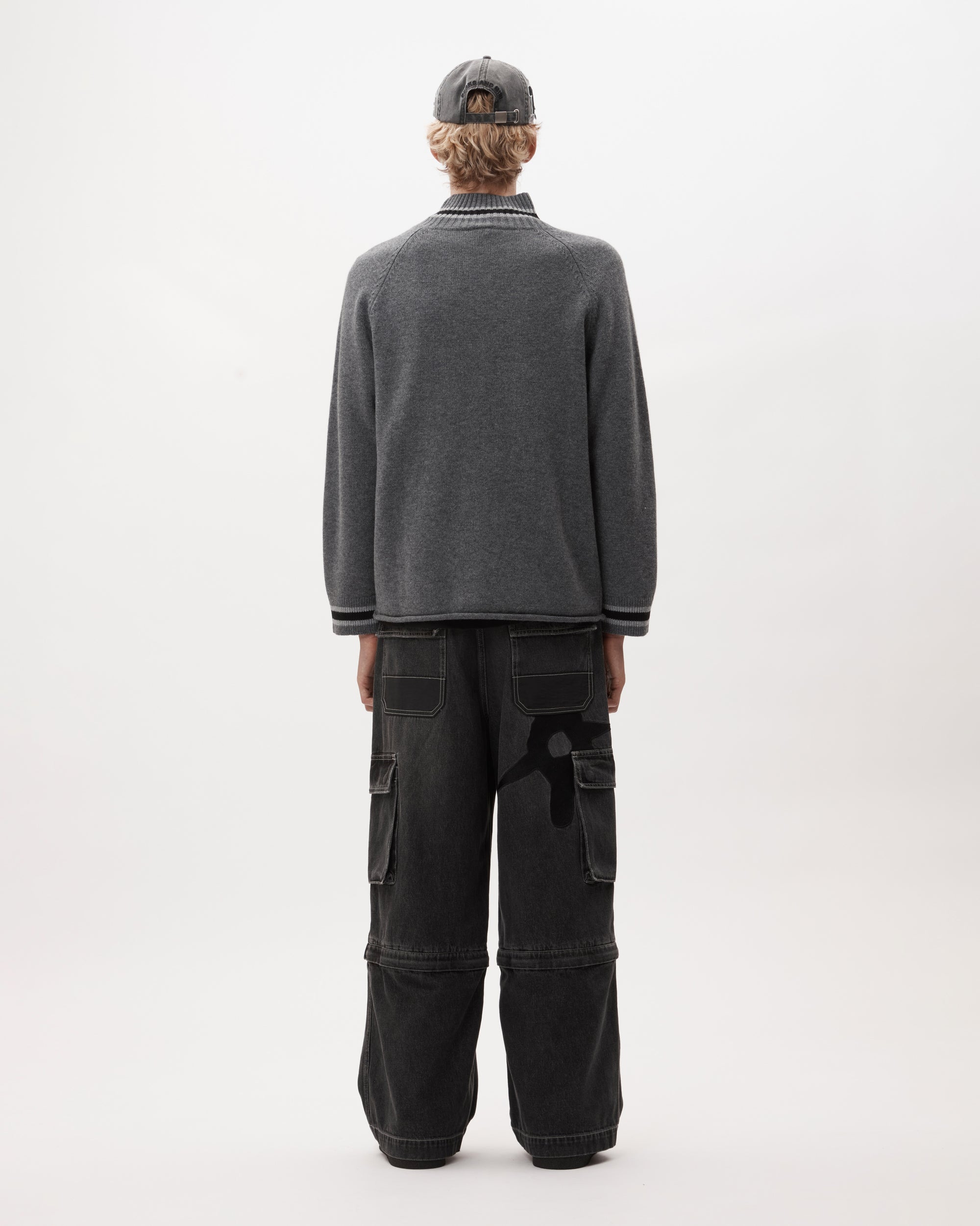 EYES ZIP THRU KNIT CARDIGAN