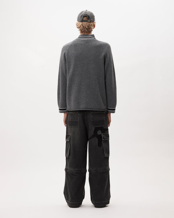 EYES ZIP THRU KNIT CARDIGAN