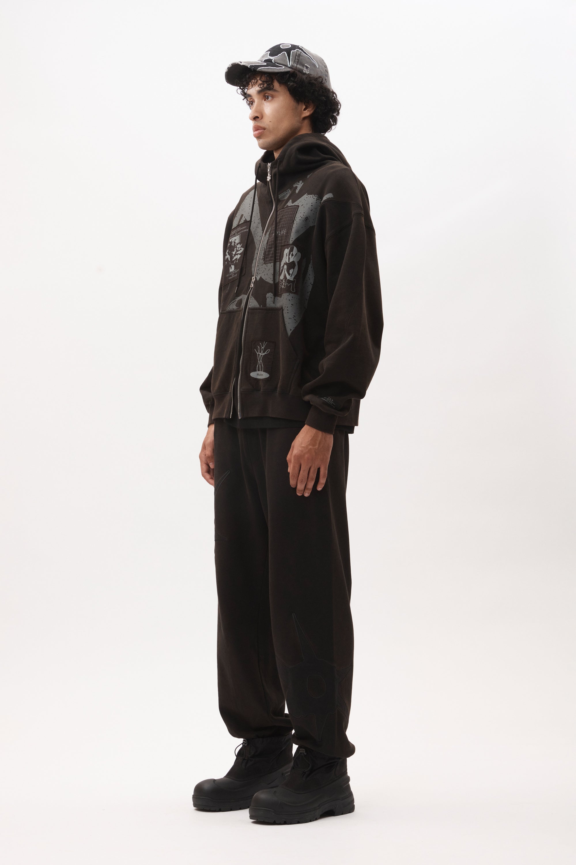 POST WORK ZIP THRU HOODED SWEAT