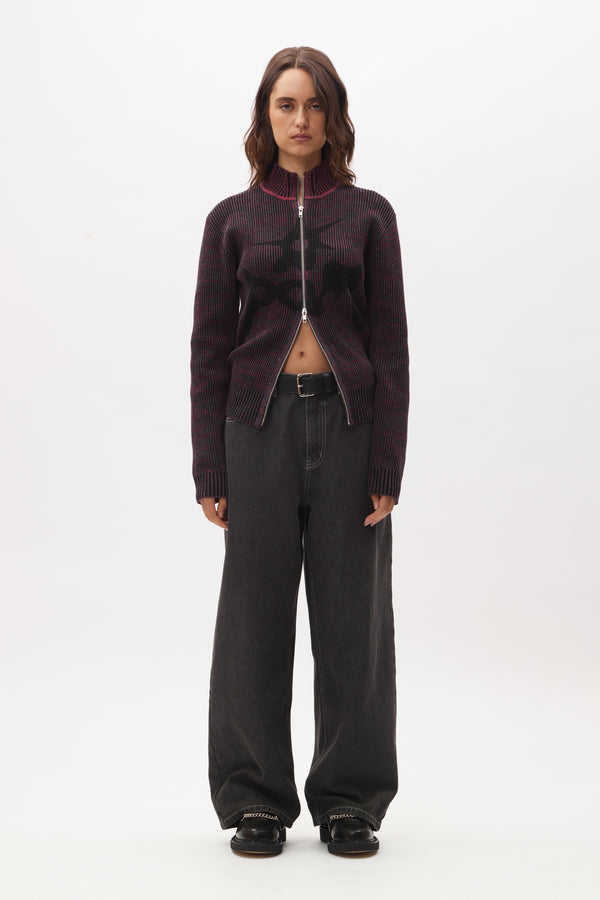 URCHIN STEADFAST ZIP  THRU KNIT