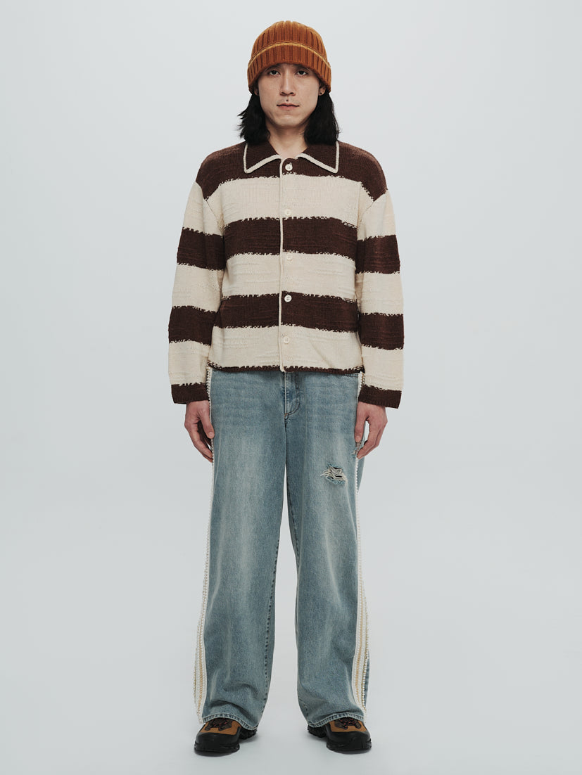 L/s knit stripe shirt