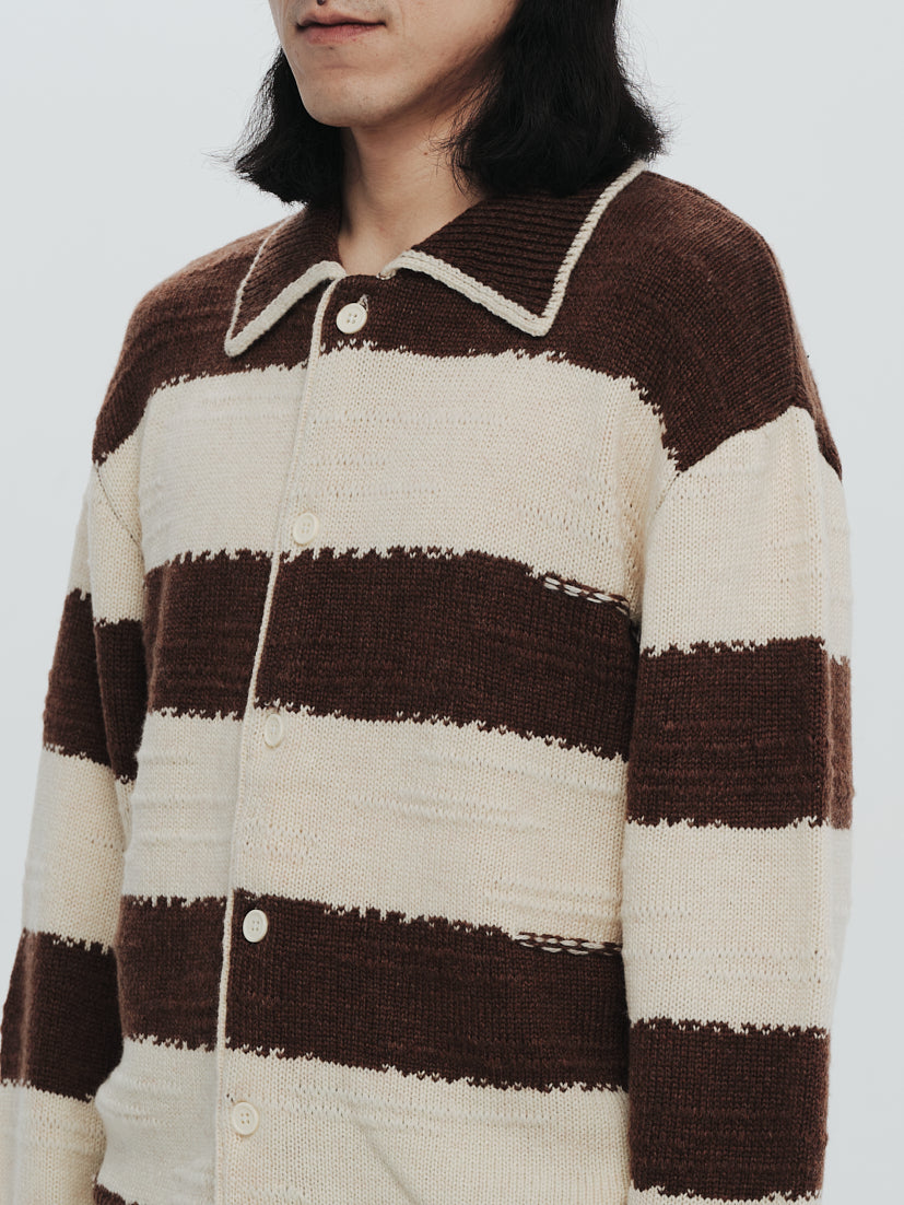 L/s knit stripe shirt