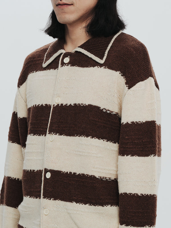 L/s knit stripe shirt