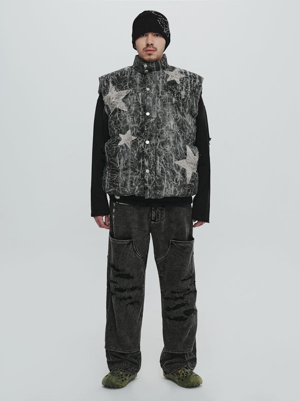 Hand stitch puffer vest