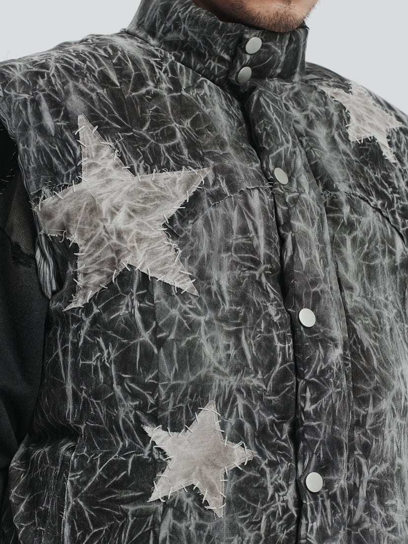 Hand stitch puffer vest