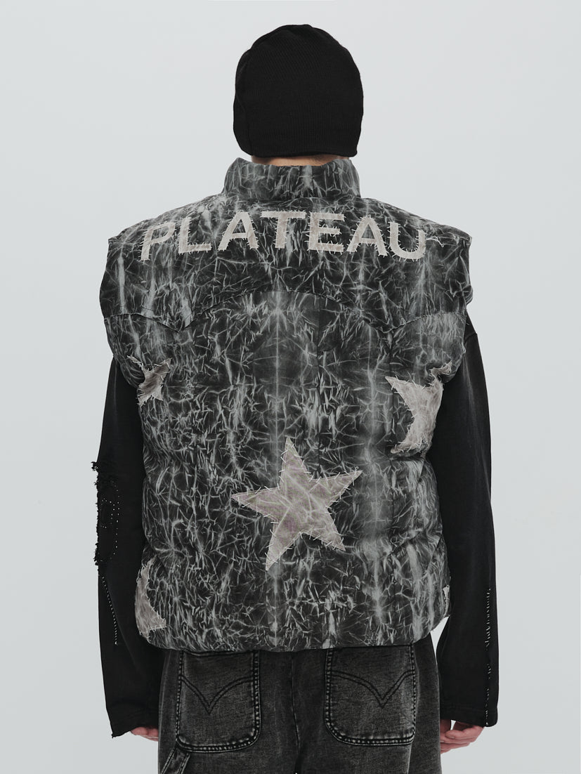 Hand stitch puffer vest