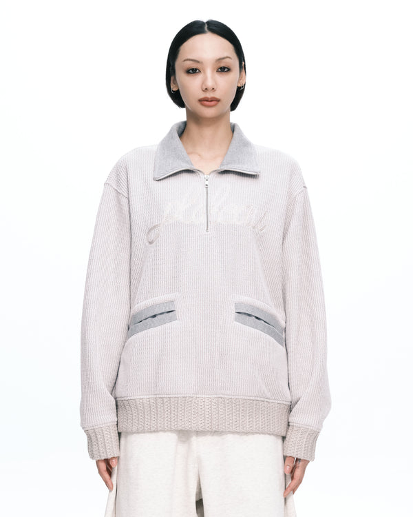 Knitted half zip up