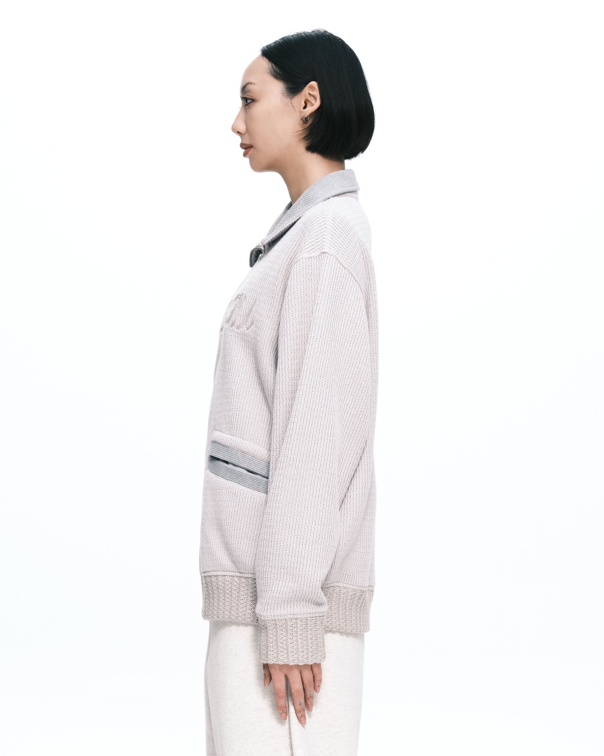 Knitted half zip up